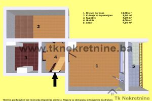 SJENJAK – Jednosoban stan površine 34 m², sa velikim balkonom
