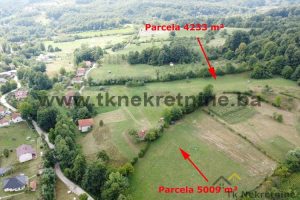 BREŠKE – HIDANI – Dvije parcele površine 5009 m² i 4233 m², u blizini glavnog puta